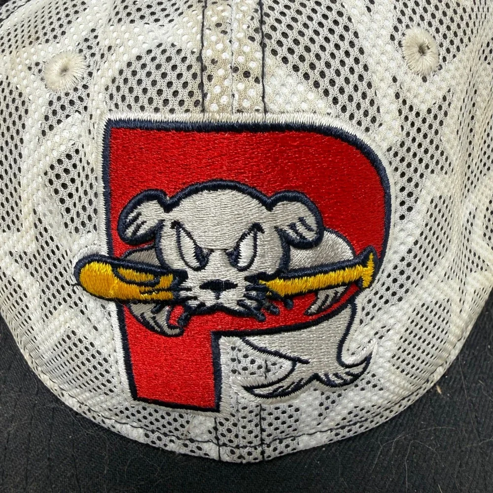 New Era Portland Sea Dogs MiLB Fitted Hat 7 3/8 Black White Mesh Star Pattern